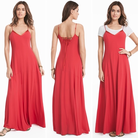 White House Black Market Dresses & Skirts - WHITE HOUSE BLACK MARKET Tie Up Slip Dress 8